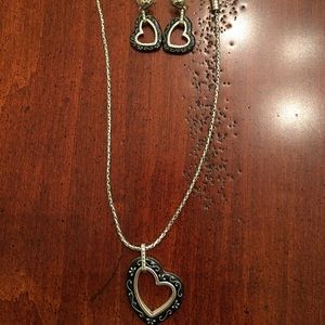 Brighton heart earring and necklace set